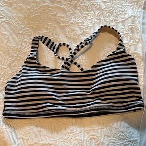 Lululemon Athletica Black and White Striped Bra